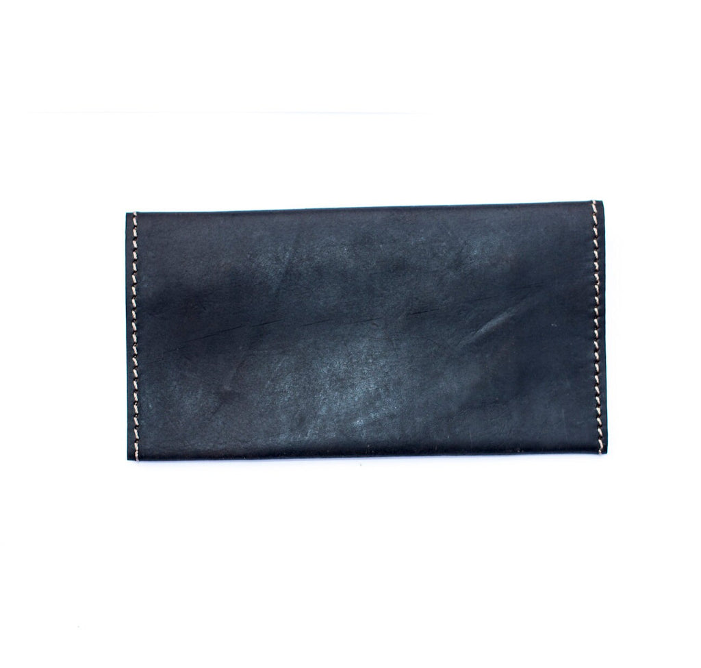 Hand Made Black Leather Tobacco Pouch | Tobacco Wallet (Slim)