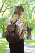 Dark Brown Moroccan Leather Rucksack | 80's Bohemian Style