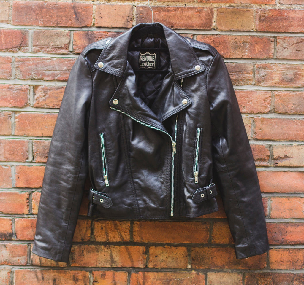 80's Style Classic Lambskin Biker Jacket