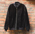 Suede Bomber Jacket In Black