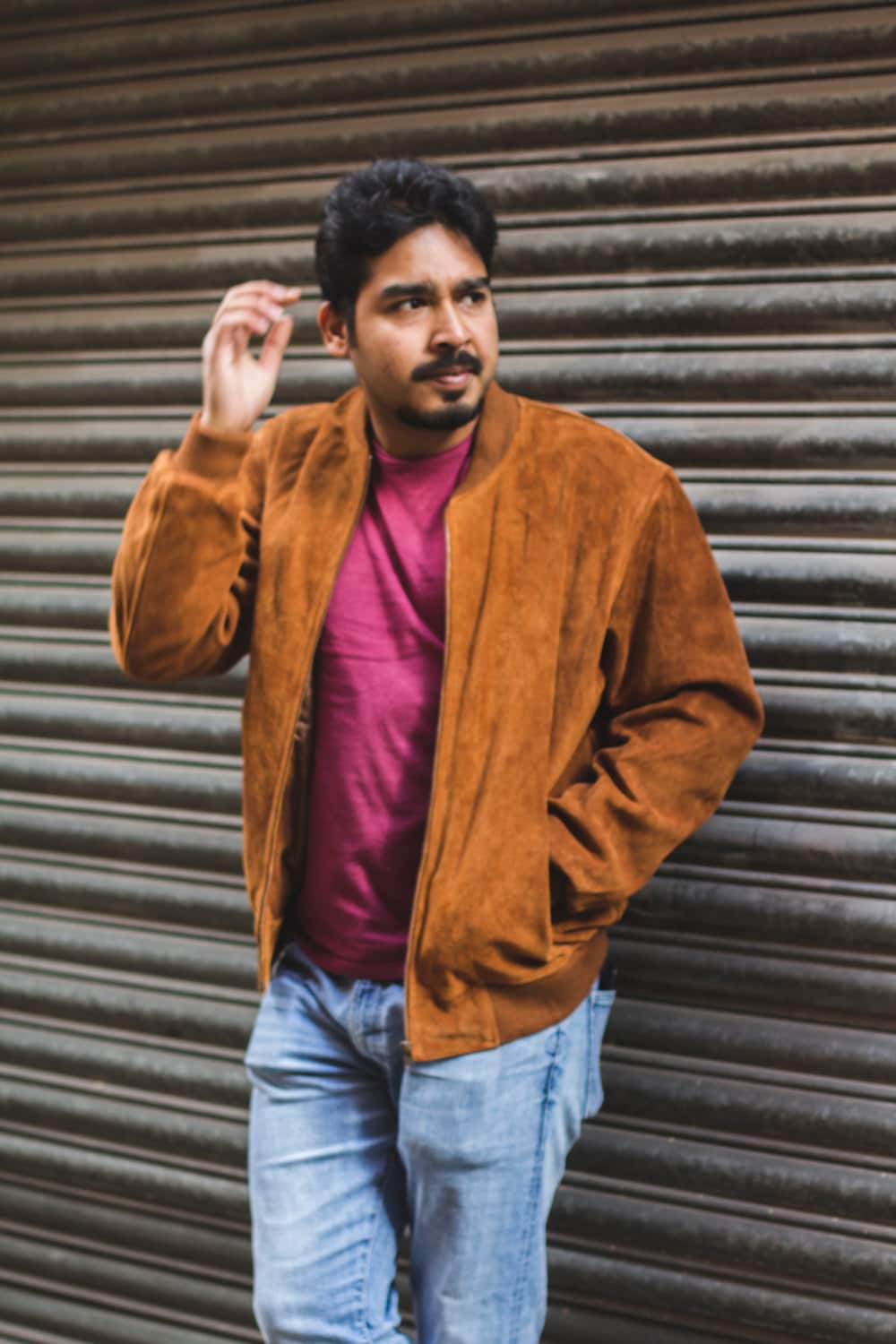 Suede Bomber Jacket In Tan Brown | Pulp Fiction Jacket