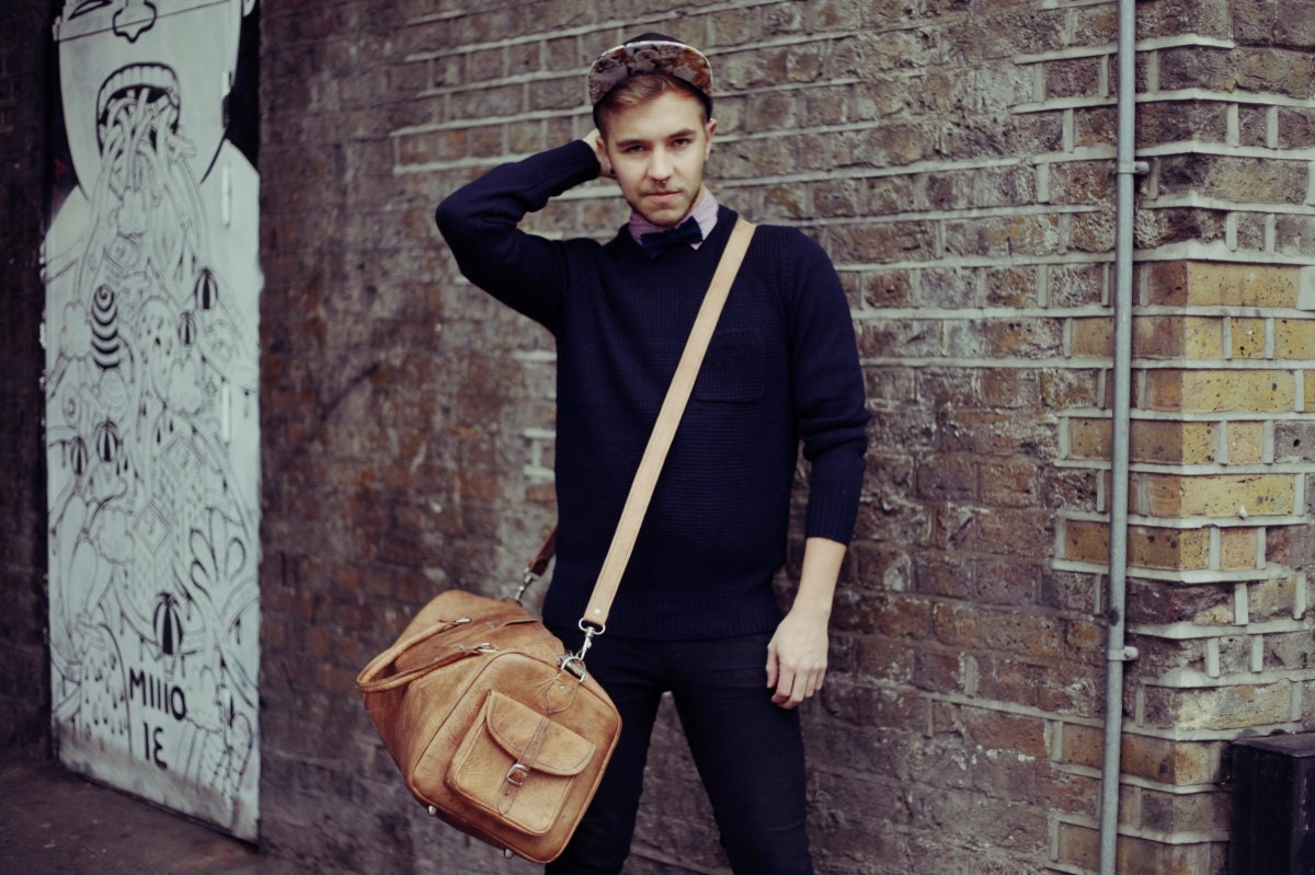80's Vintage Style Leather Voyager Holdall