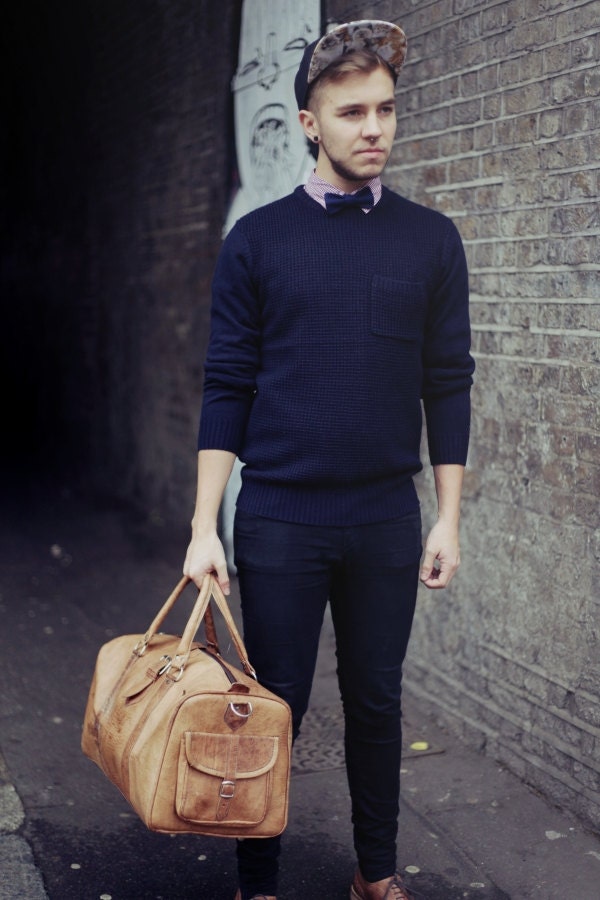 80's Vintage Style Leather Voyager Holdall