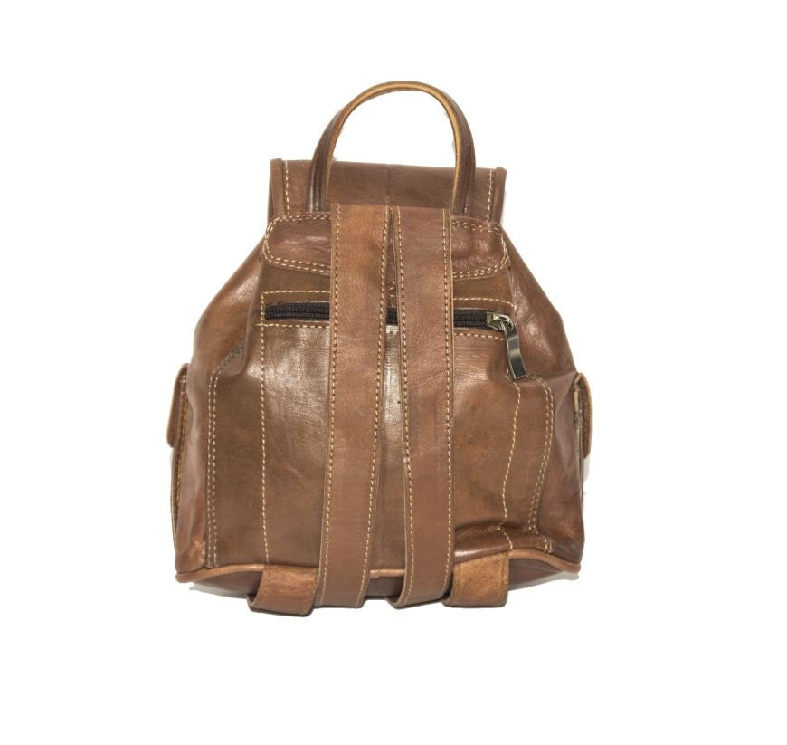 80's Festival Style Miniature Rucksack (Toffee Brown)
