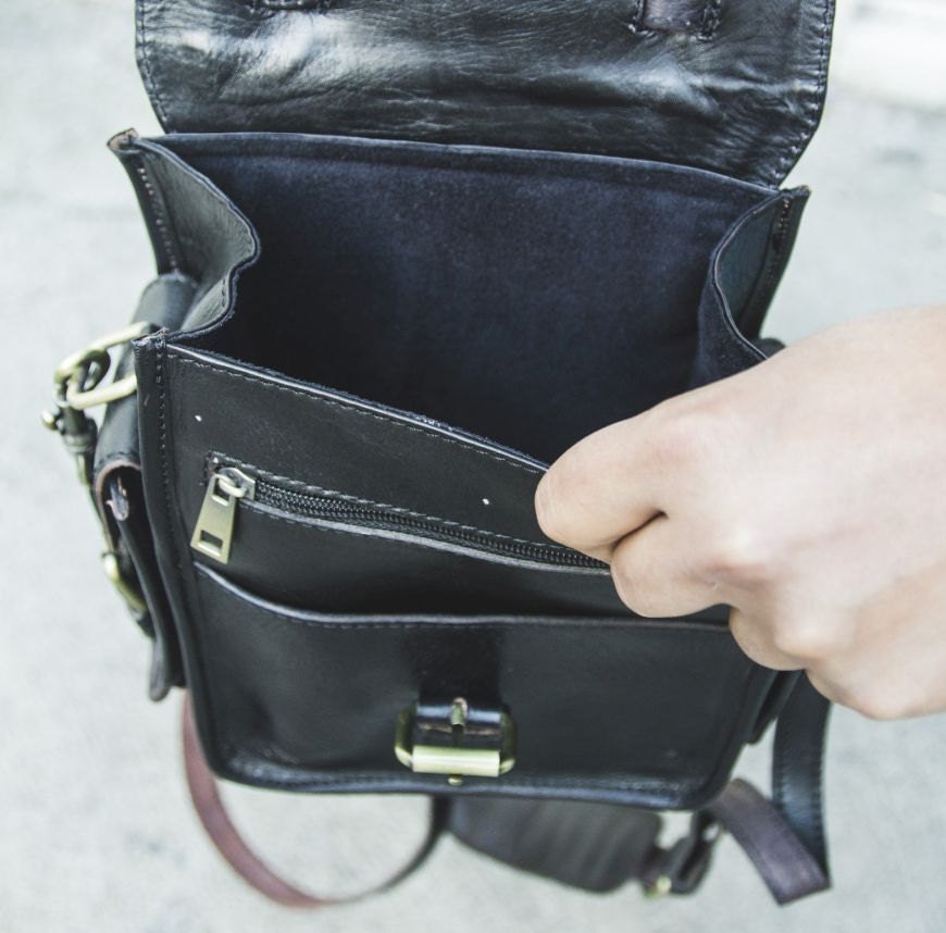 Professional Camera Bag (Black Gloss Leather)