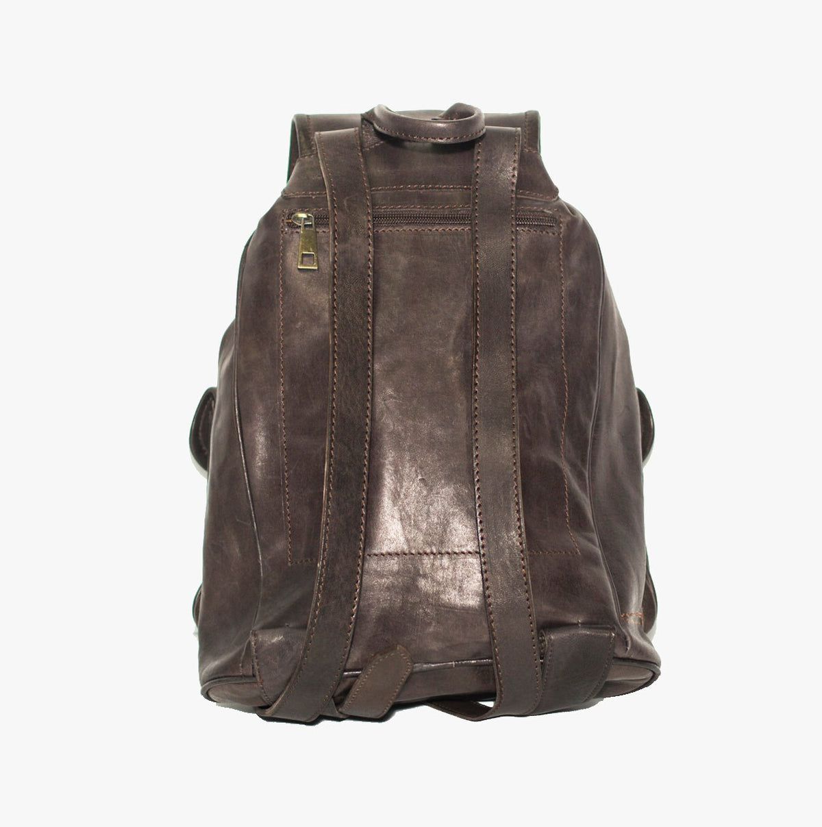 Soft Leather Rucksack Backpack In Brown Grey