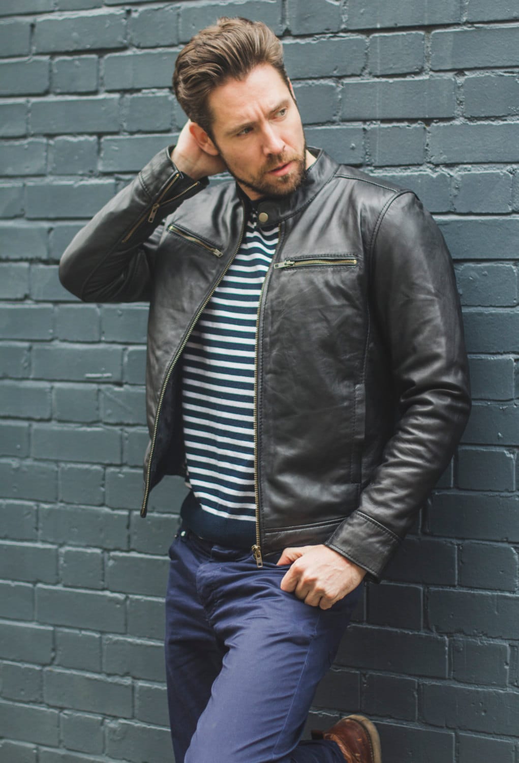 Premium Soft Black Leather Biker Motorcycle Jacket