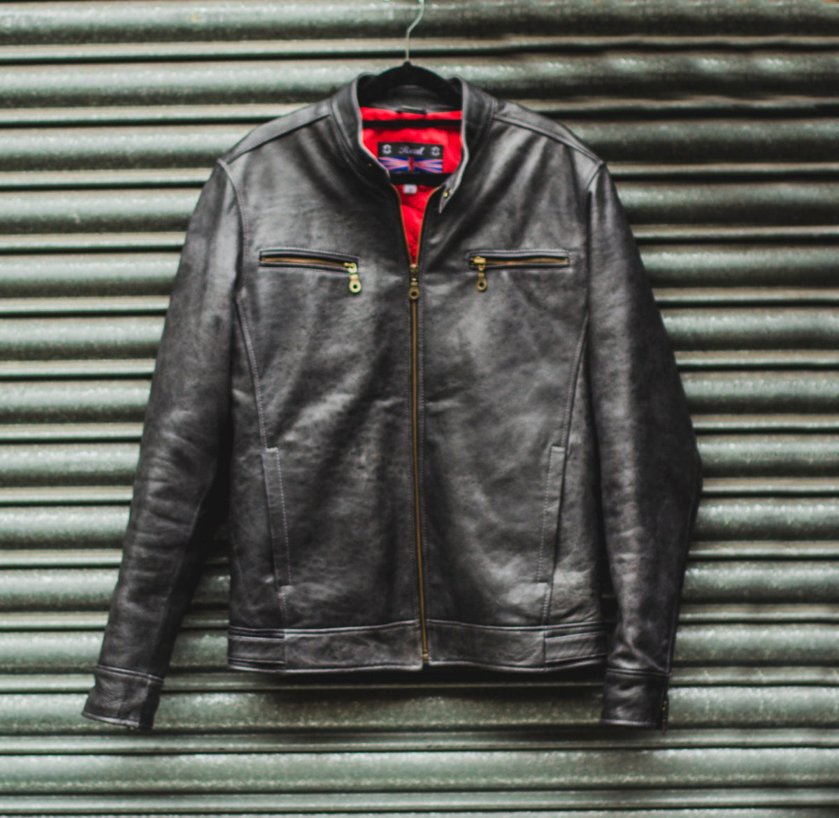 Premium Stone Grained Leather Biker Motorcycle Jacket