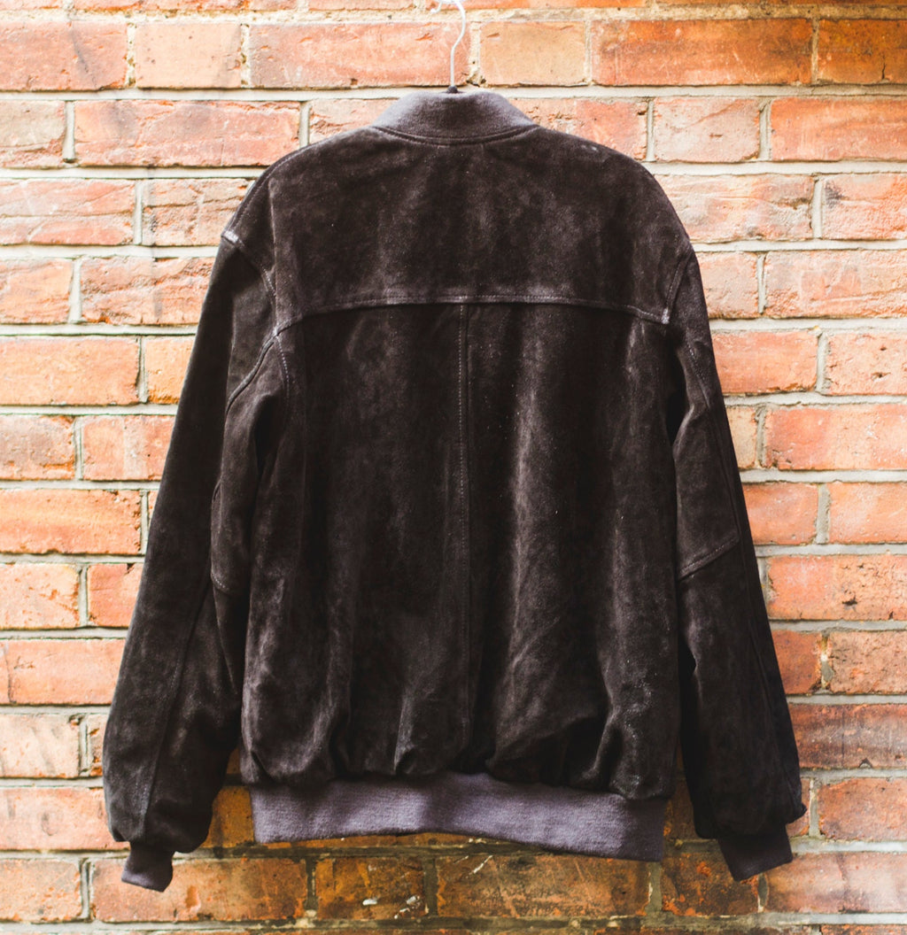 Suede Bomber Jacket In Black