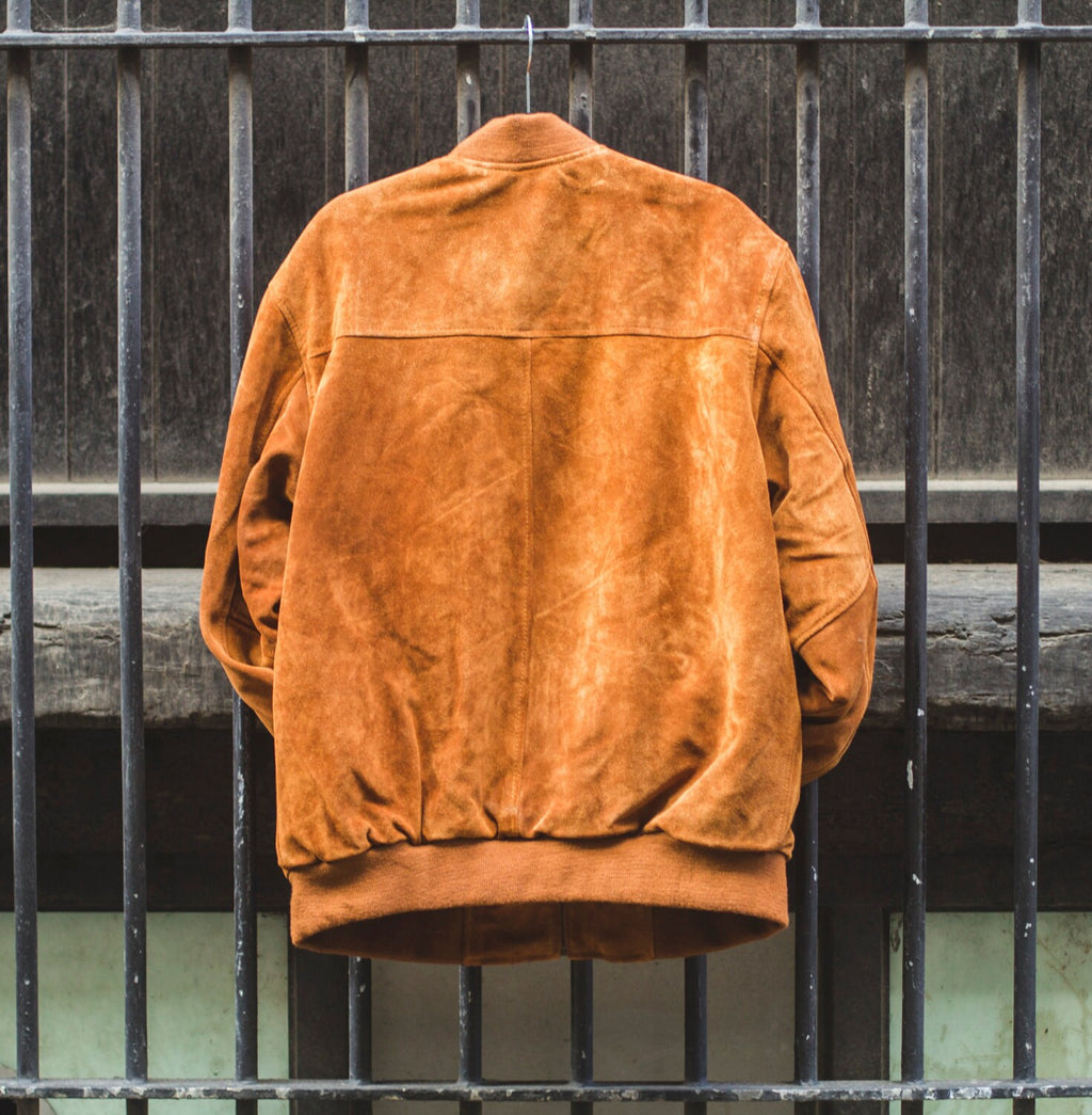 Suede Bomber Jacket In Tan Brown | Pulp Fiction Jacket