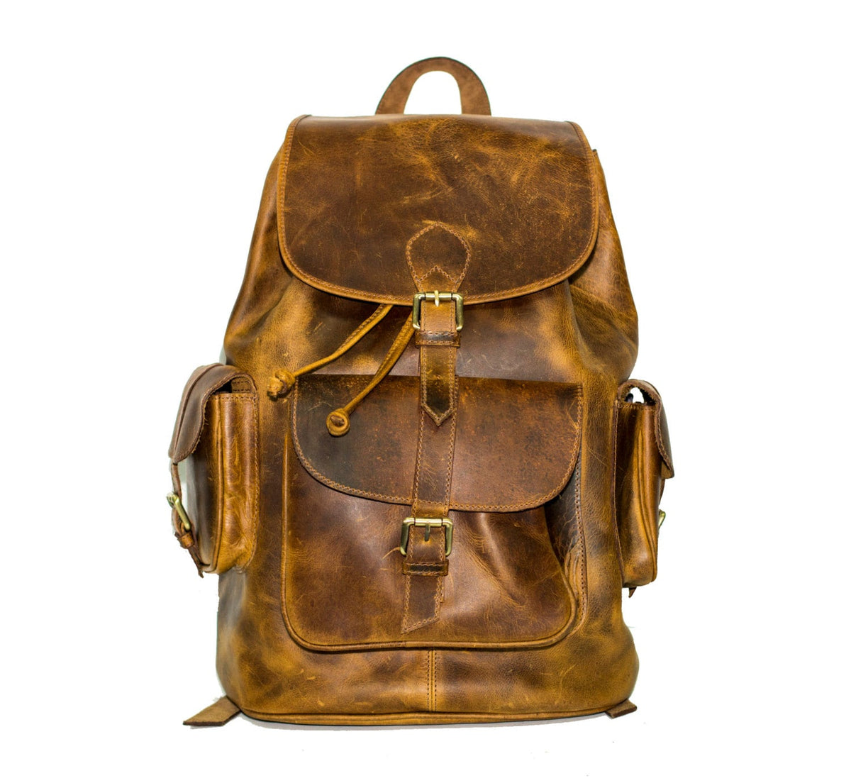 Stressed Brown Hunter Leather Traveller's Rucksack (Exclusive: Large)