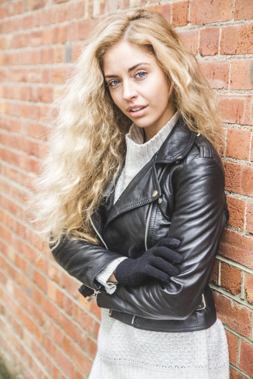 80's Style Classic Lambskin Biker Jacket