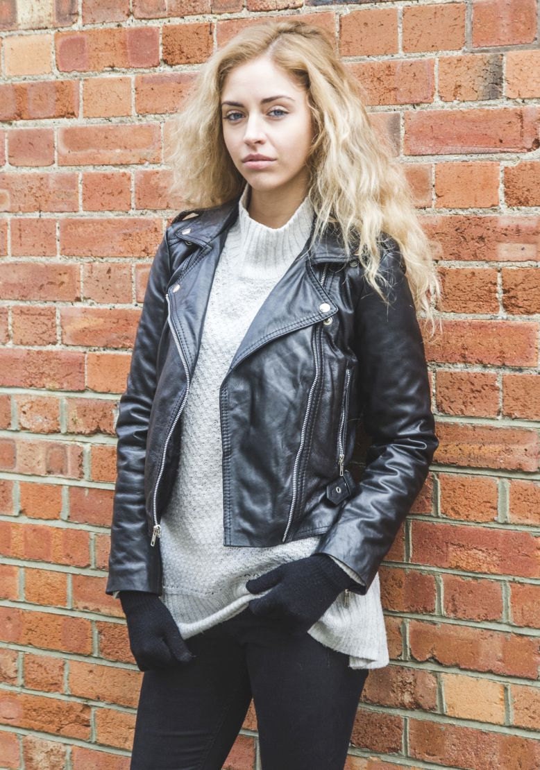 80's Style Classic Lambskin Biker Jacket