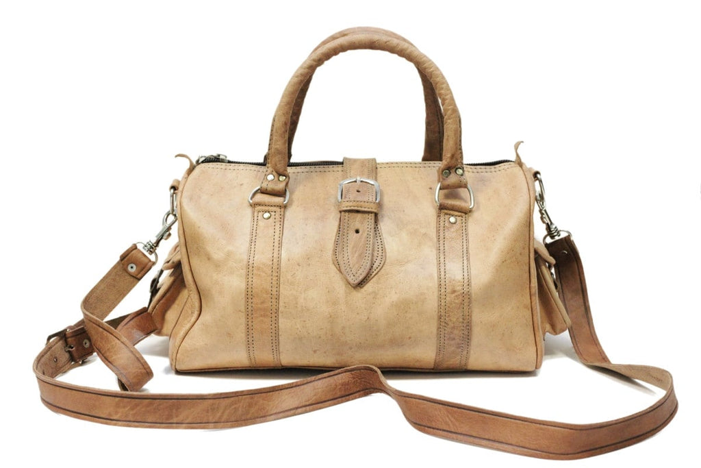80's Style Urban Tan Brown Duffle Bag