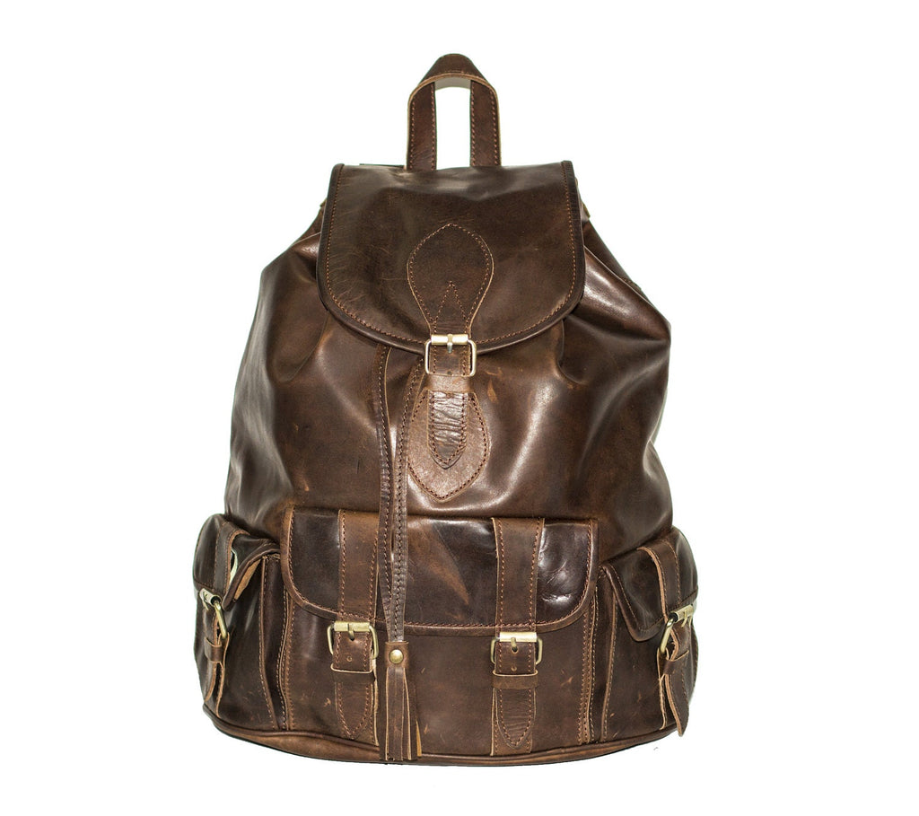 Premium Hunter Leather Rucksack | Distressed Brown