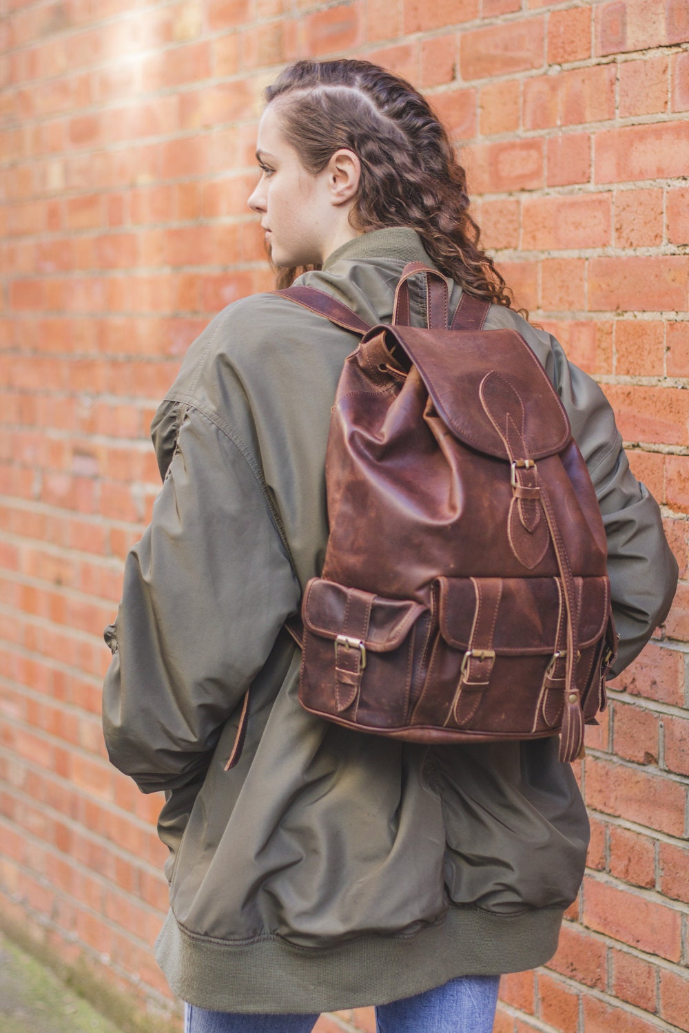 Premium Hunter Leather Rucksack | Distressed Brown
