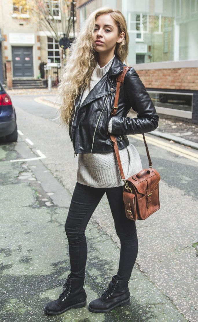 Professional Camera Bag In Brown Gloss Leather