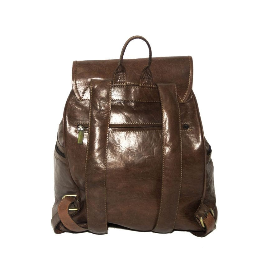 Leather Safari Rucksack With Zipped Pockets