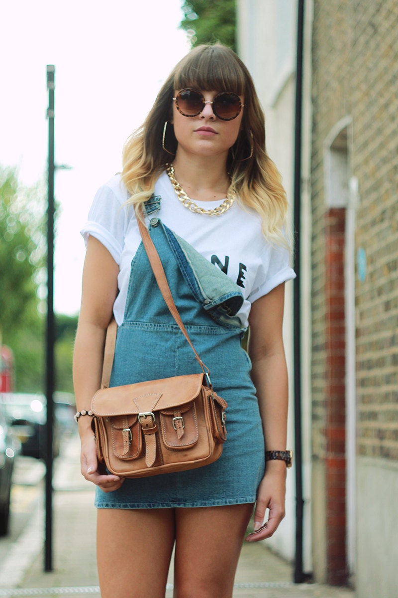 Small Polished Leather Moroccan Camera Bag Satchel | 80's Style