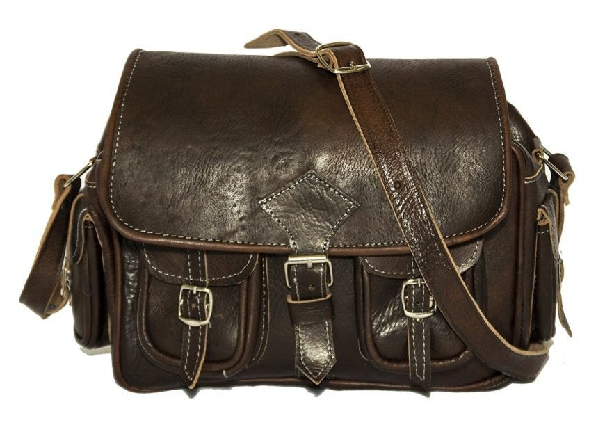 Medium Coco Leather Moroccan Camera Bag Satchel | 80's Style