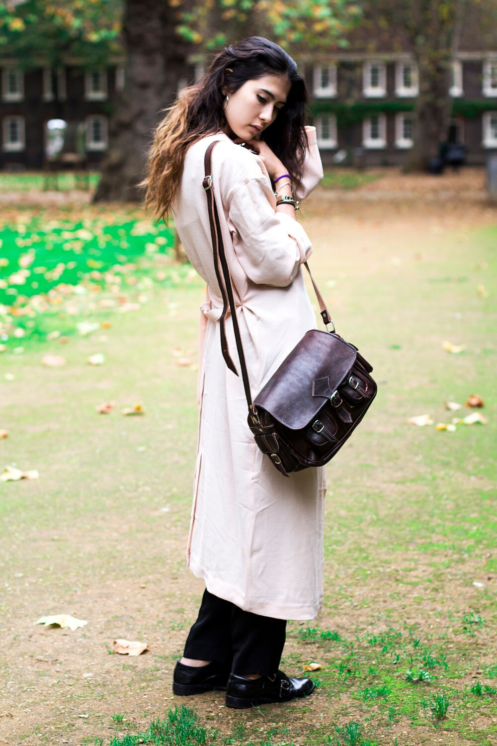 Medium Coco Leather Moroccan Camera Bag Satchel | 80's Style