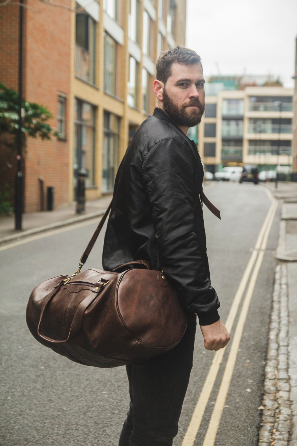 Premium Coco Leather XL Duffle Bag | Travel Bag | Voyager