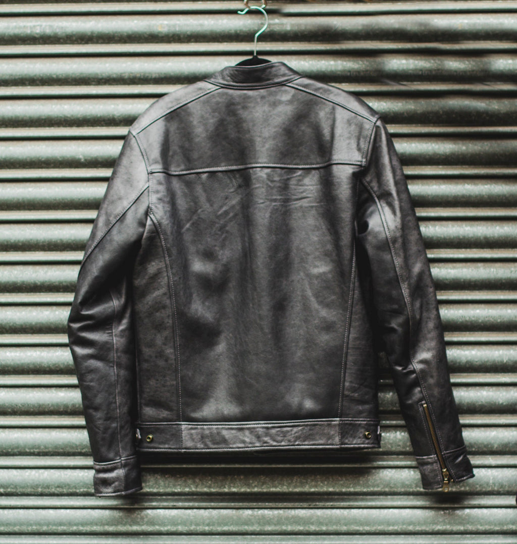 Premium Stone Grained Leather Biker Motorcycle Jacket