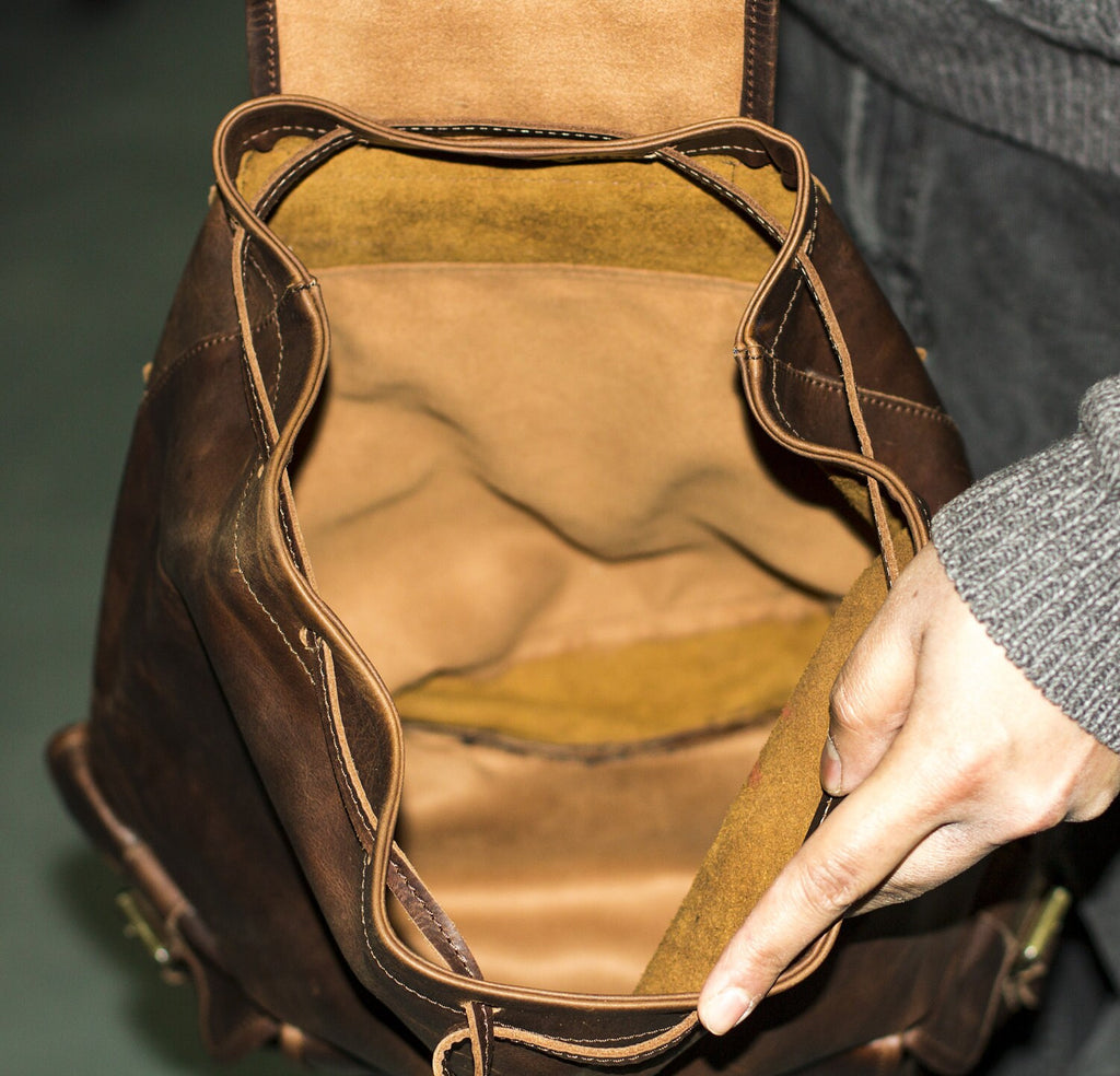 Premium Hunter Leather Rucksack | Distressed Brown