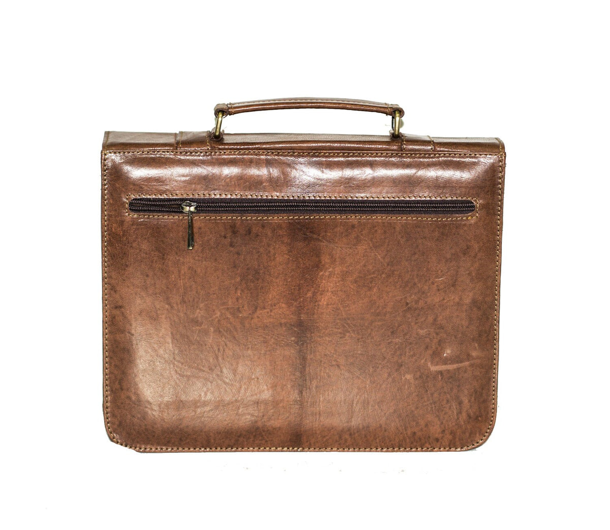 Leather Messenger Laptop Bag Satchel In Brown