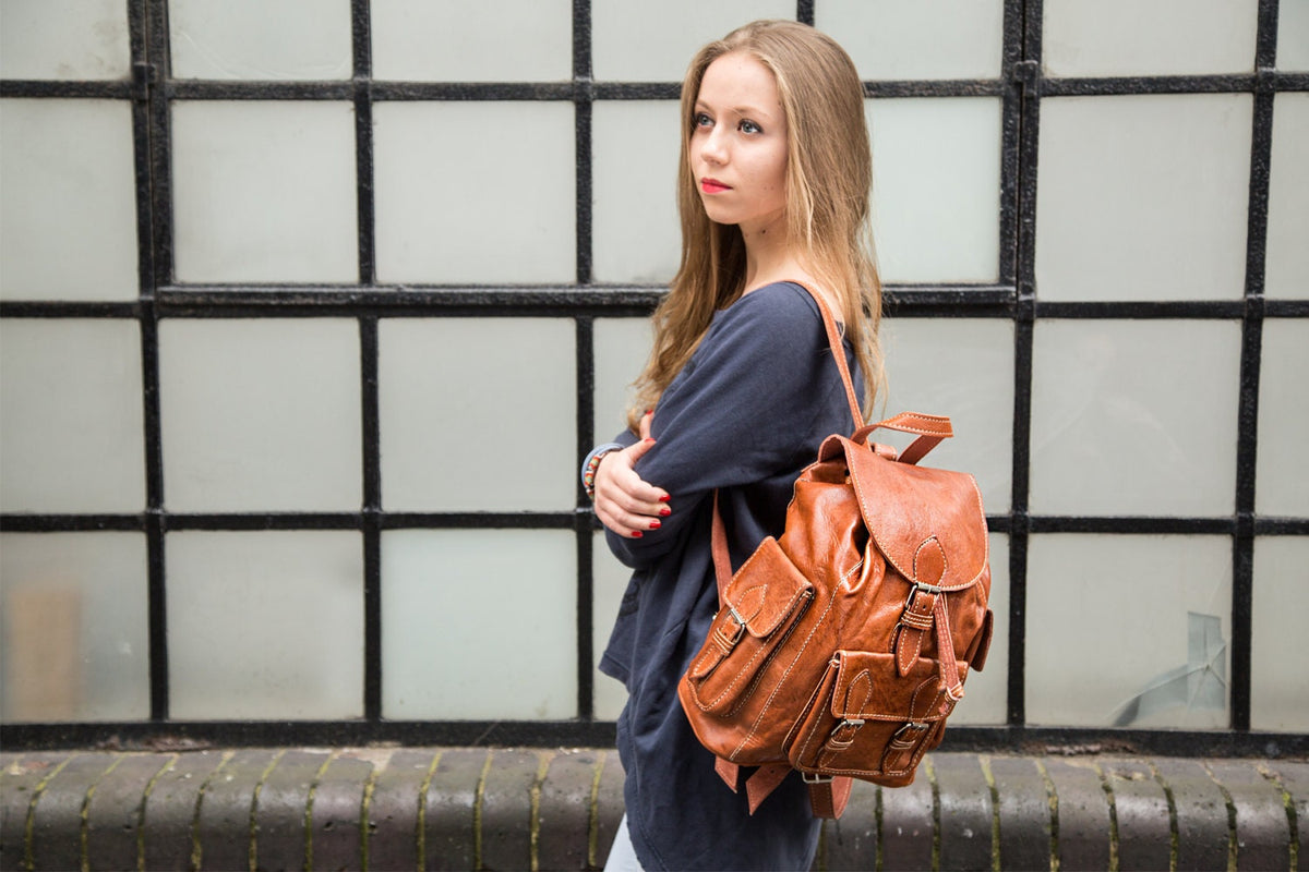 Vintage Style Burnt Orange Backpack