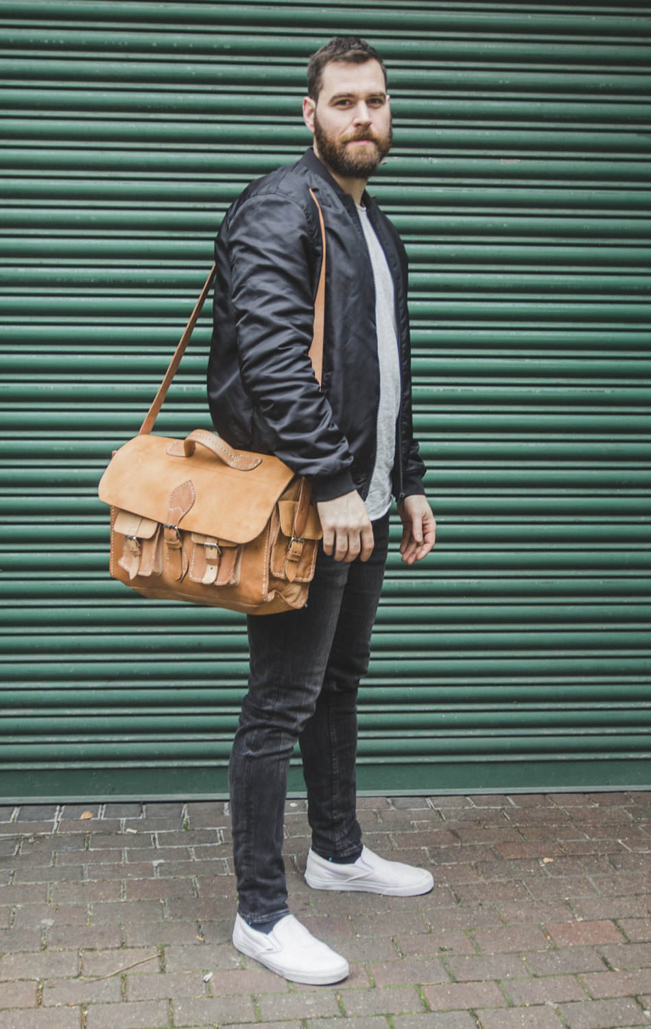 Handmade Leather Messenger Bag Satchel Large
