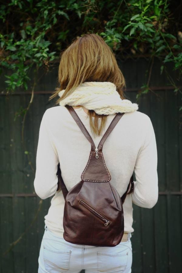 Moroccan Convertible Mini Backpack | Coco Brown