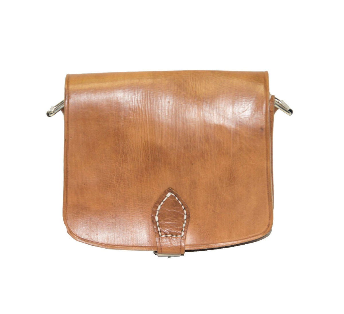 80's Style Hand Stitched Tan Brown Satchel bag