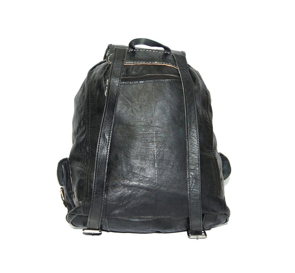 Black Leather Rucksack | Mediterranean Leather Backpack