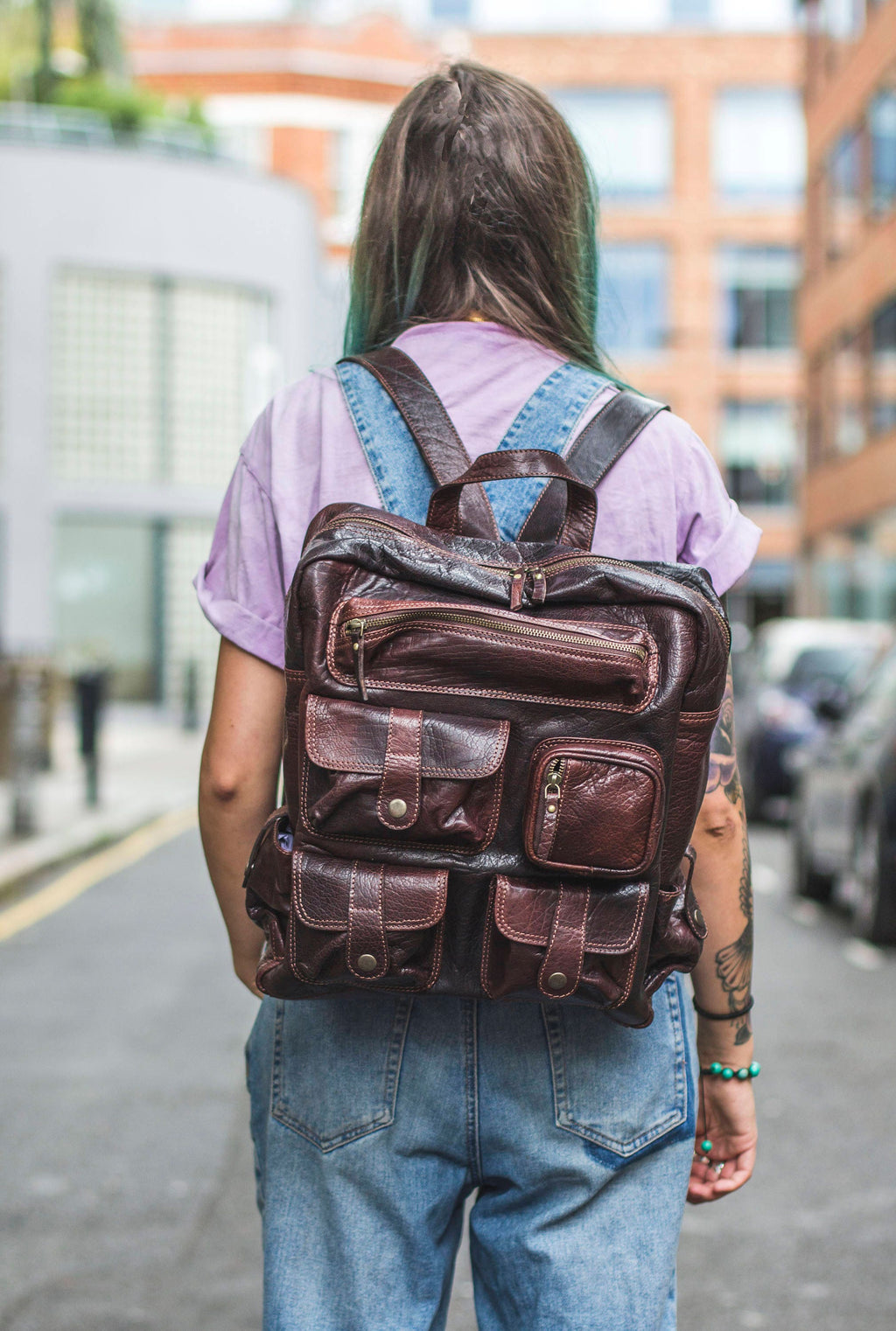 Luxury Leather Work Office Backpack | Coco Brown