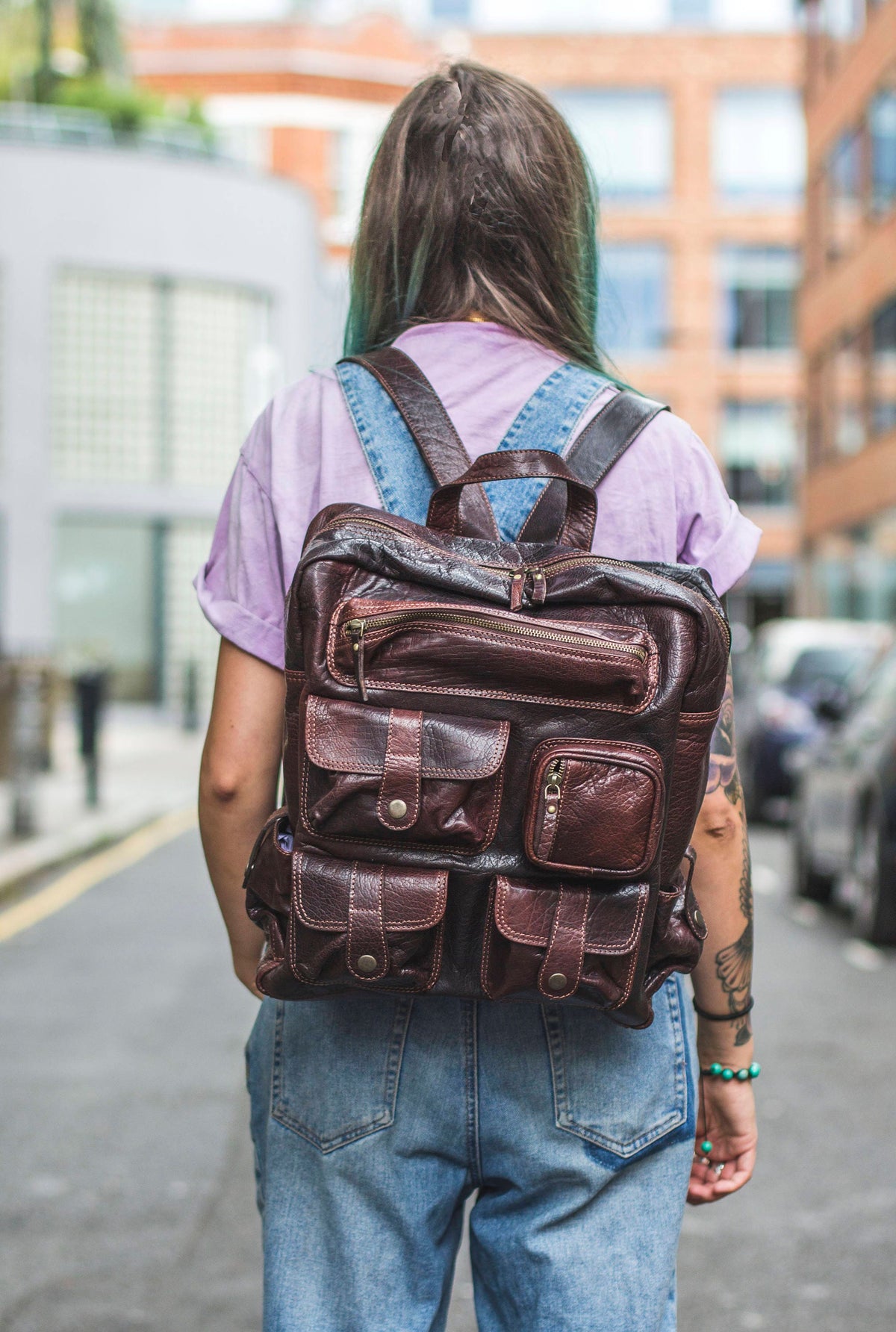 Luxury Leather Work Office Backpack | Coco Brown
