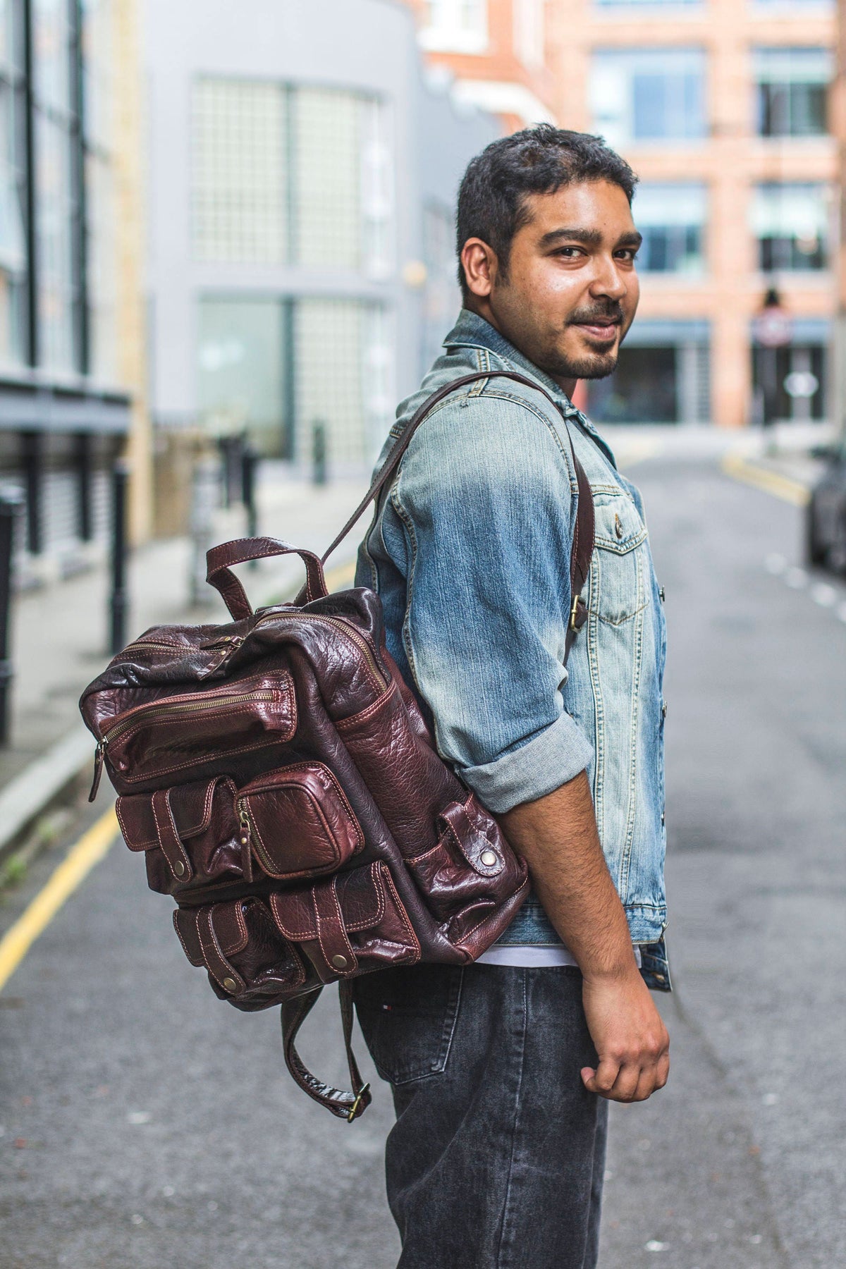 Luxury Leather Work Office Backpack | Coco Brown