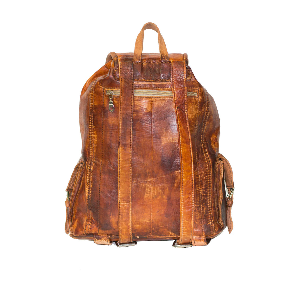 80's Style Hand Painted Leather Festival Rucksack