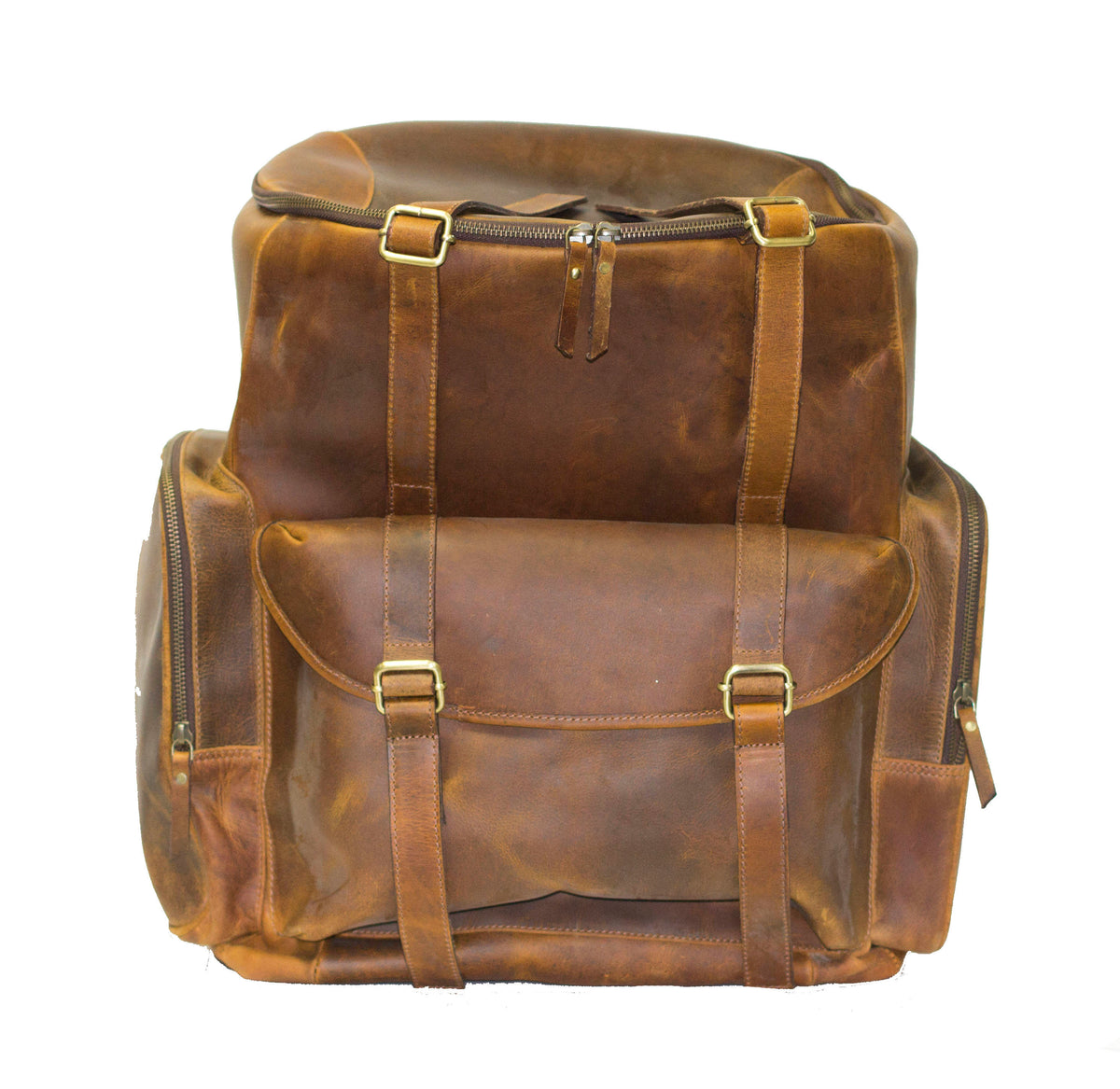 Luxury Stressed Brown Leather Rucksack Backpack (Extra Large)