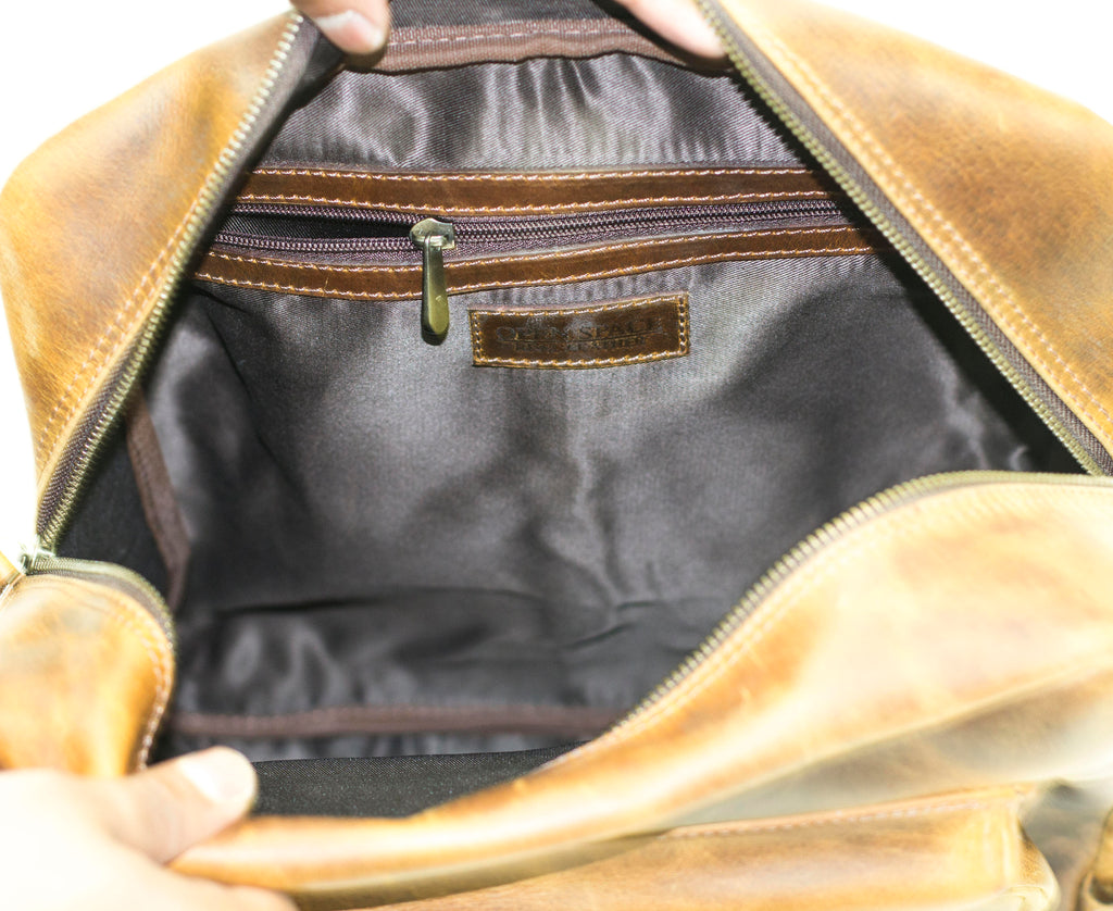 Luxury Leather Work Office Backpack | Stressed Brown