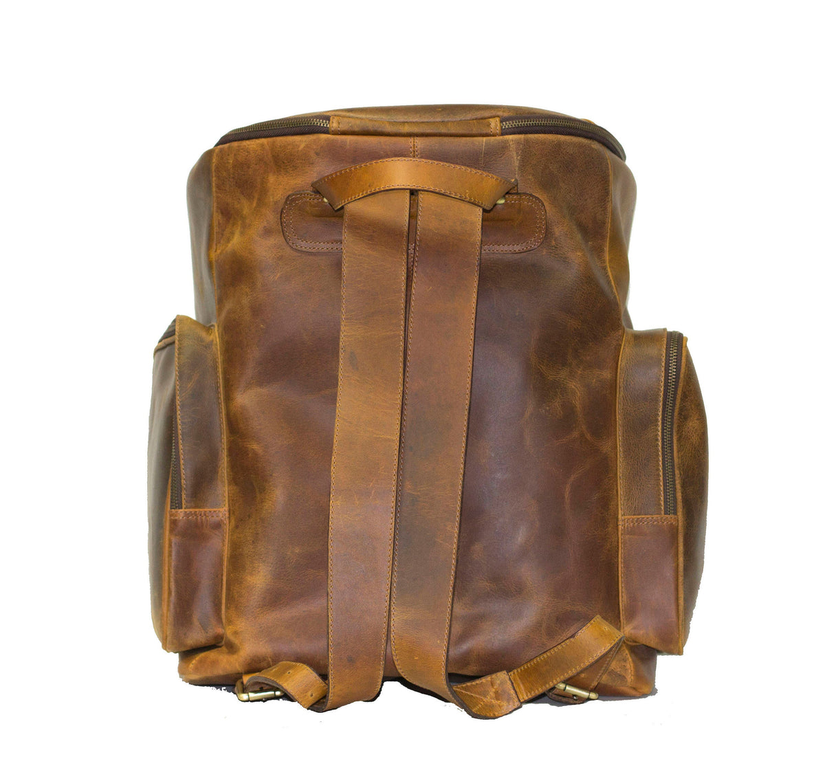 Luxury Stressed Brown Leather Rucksack Backpack (Extra Large)