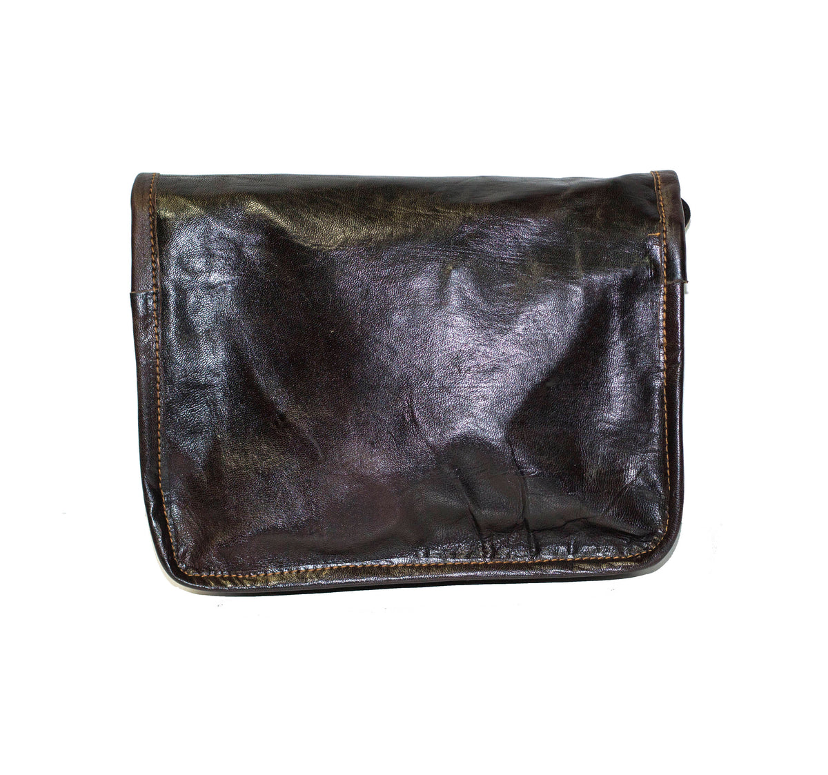 Moroccan Leather Messenger Bag Satchel In Dark Brown