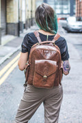 Premium Brown Leather Office Backpack