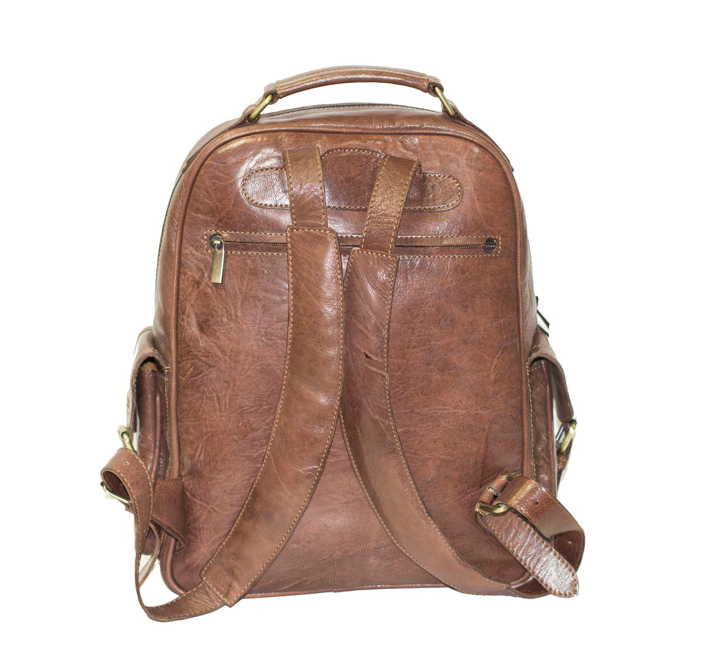 Premium Brown Leather Office Backpack