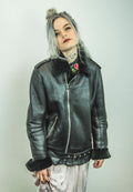 Genuine Sheepskin & Premium Black Leather Biker Winter Jacket | Unisex