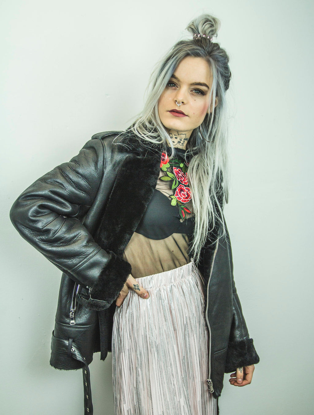 Genuine Sheepskin & Premium Black Leather Biker Winter Jacket | Unisex