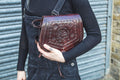 Hand Tooled Moroccan Leather Saddle Bag Satchel