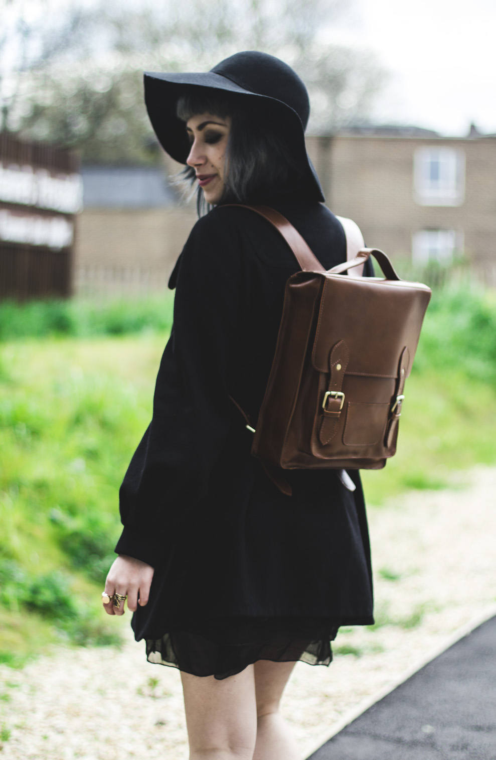 Brown Leather Metropolitan Backpack With Flap