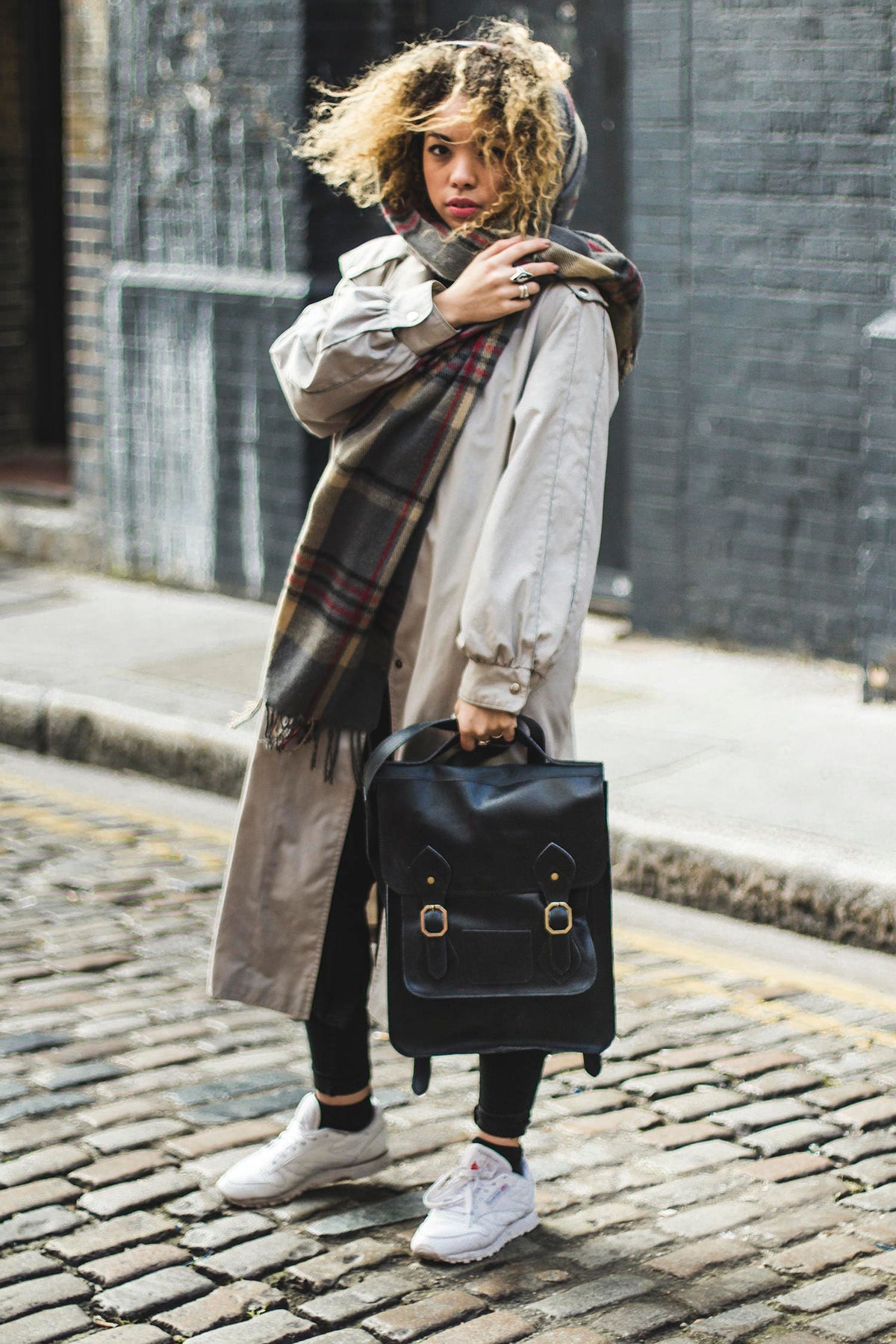 Black Leather Backpack With Top Flap