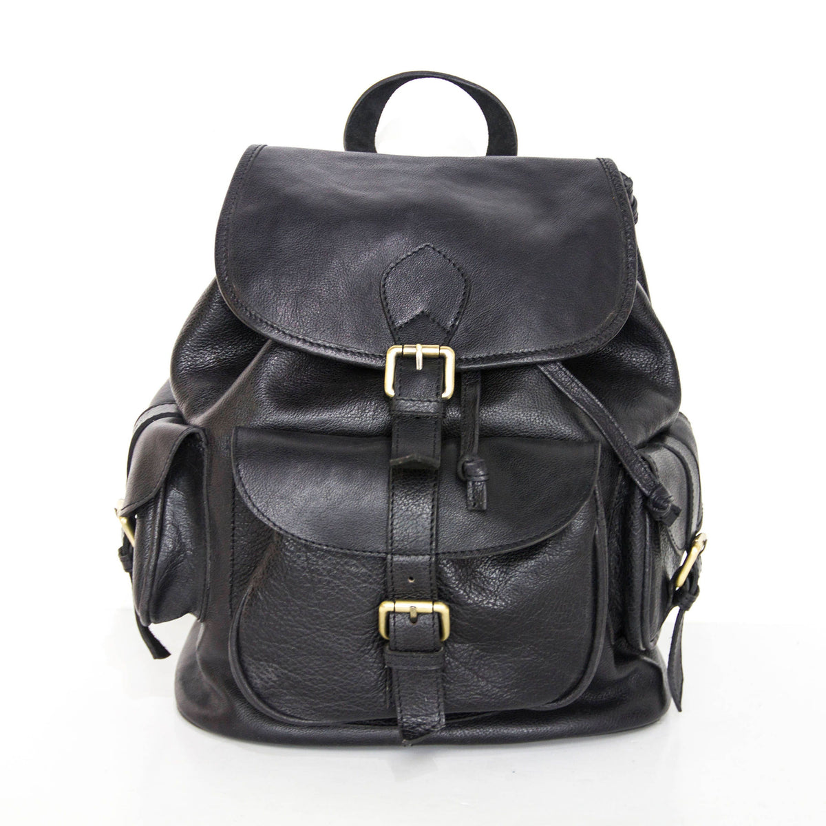 Luxury Grained Black Leather Work Rucksack